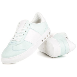 Sport Zapatillas de gamuza blanco verde 2