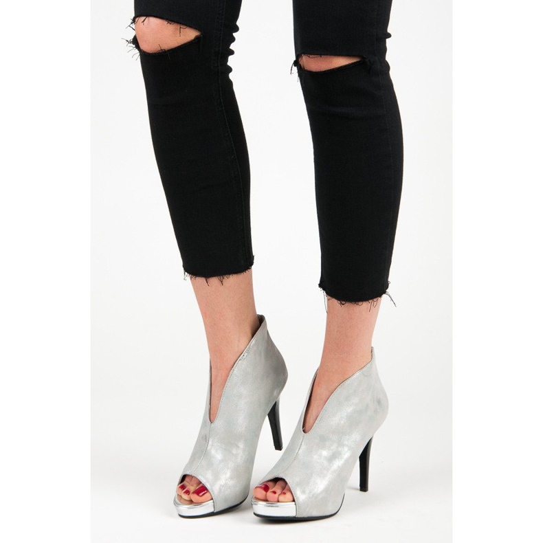 Vinceza botas de punta abierta gris 1