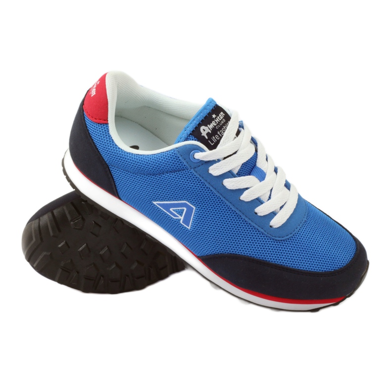 American Club Deportivas americanas con cordones para mujer azul 3