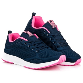 Ax Boxing Zapato textil azul marino rosado 1