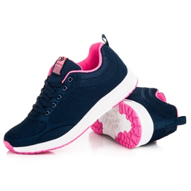 Ax Boxing Zapato textil azul marino rosado 2