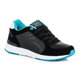 Ax Boxing Zapatillas negras atadas negro azul 3