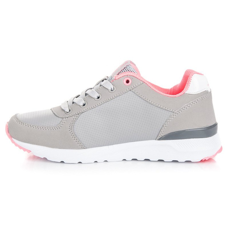 Ax Boxing Deportivas grises atadas rosa 1