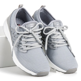 Ax Boxing Zapatos de material sin cordones gris 4