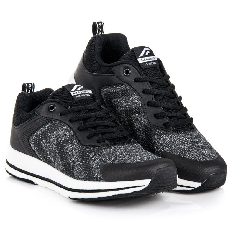 Ax Boxing Zapatos deportivos atados negro gris 1