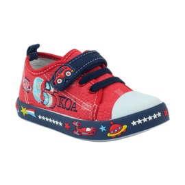 American Club Deportivas americanas con plantilla de piel azul marino rojo 1