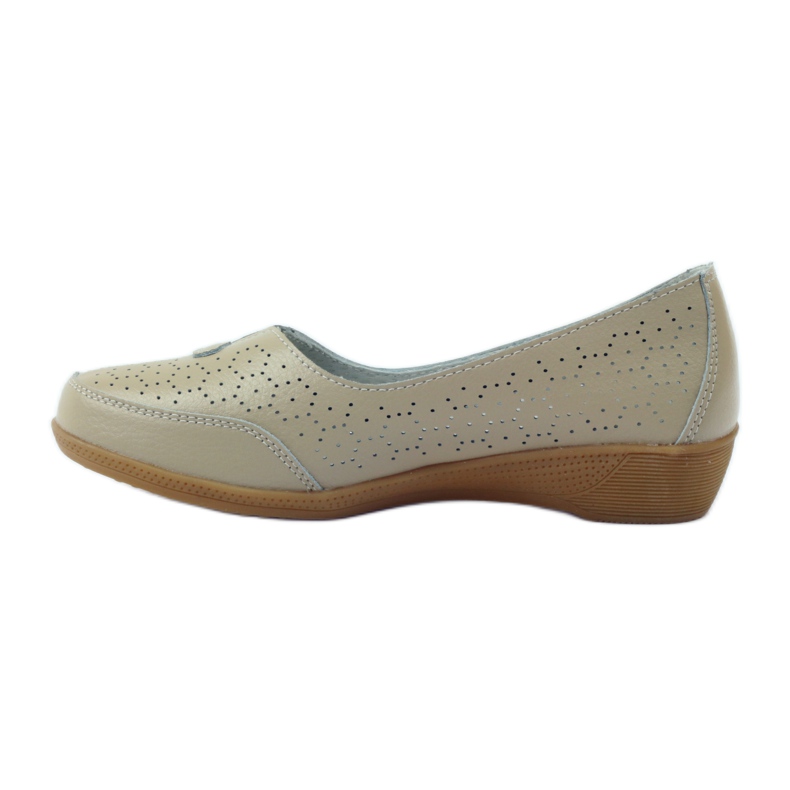 Zapatos mujer perforados Vinceza beige 2