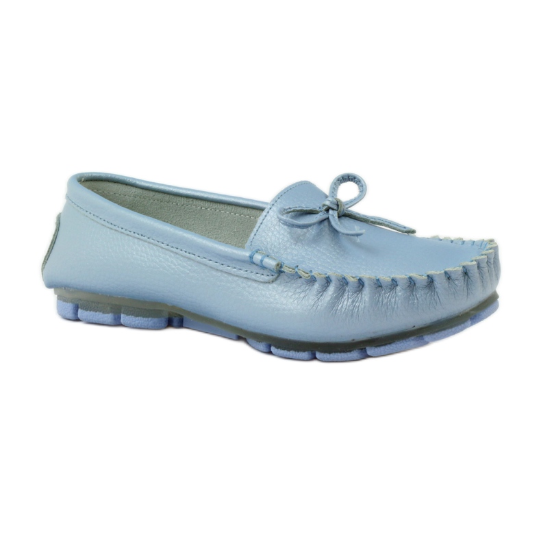 Mocasines de piel con lazo Filippo 004 azul 1