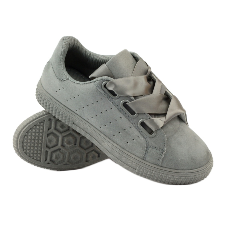 McKey Sports Shoes atados con cinta gris 3
