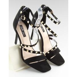 Sandalias negras con tacón alto L6099 Negro 5