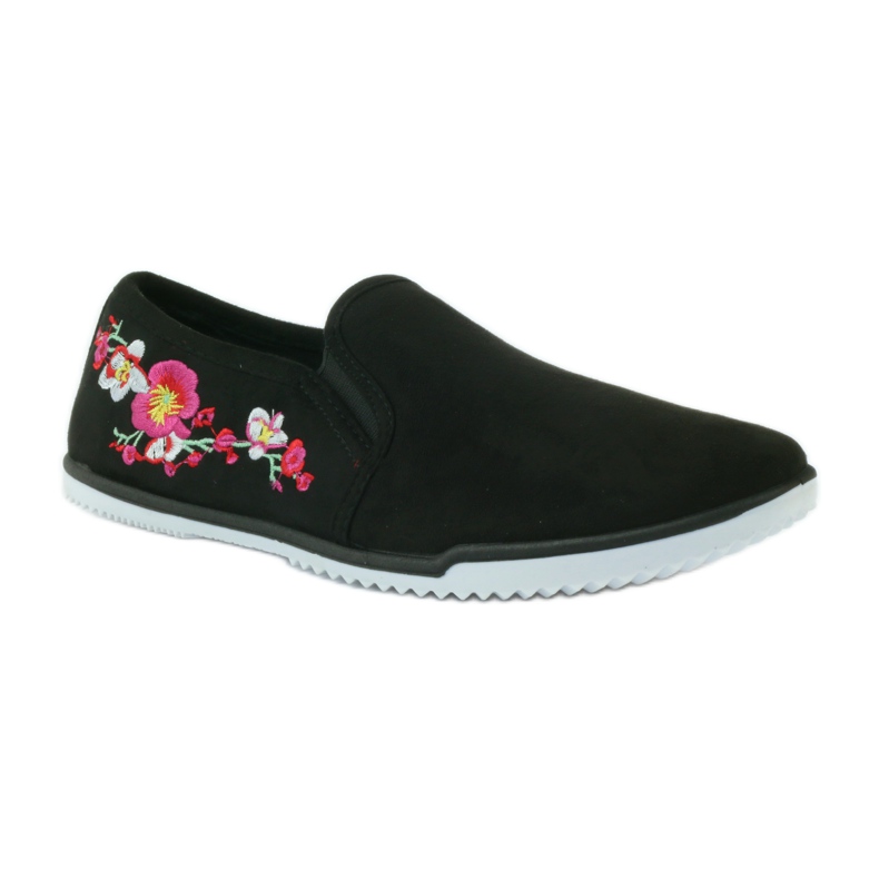 Zapatillas Mckey 180 de ante floral negro 1