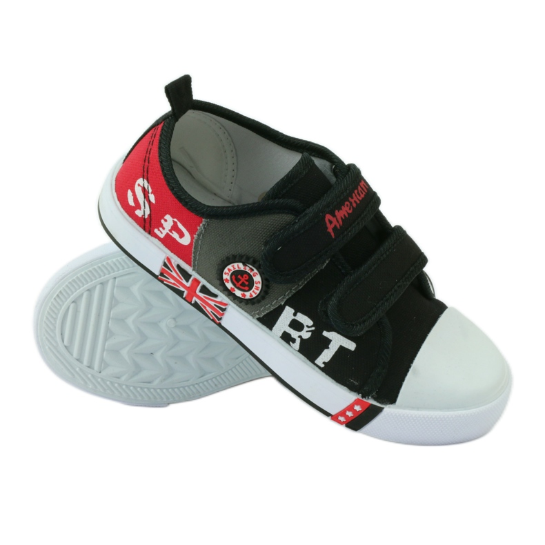 American Club zapatillas de deporte de los niños americanos zapatillas de deporte de cuero rojo gris negro 3