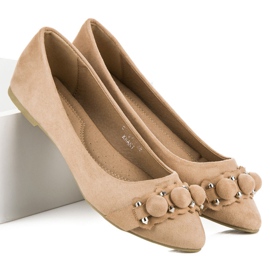 Ideal Shoes Bailarinas beige con estilo 3