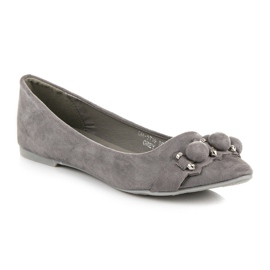 Ideal Shoes Bailarinas grises con estilo 4