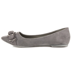 Ideal Shoes Bailarinas grises con estilo 5