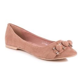 Ideal Shoes Bailarinas rosas con estilo rosado 3