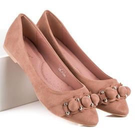 Ideal Shoes Bailarinas rosas con estilo 2
