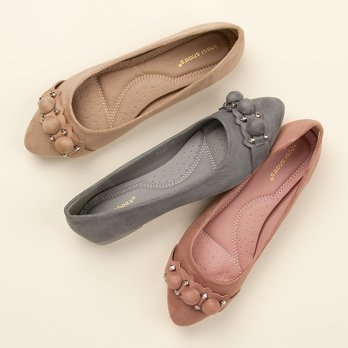 Ideal Shoes Bailarinas rosas con estilo 1
