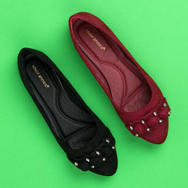 Ideal Shoes Bailarinas negras con estilo negro 1 Ideal Shoes Bailarinas negras con estilo negro 1