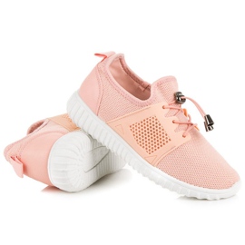 Deportivas salmón con ribete rosado 3