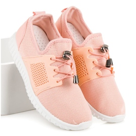 Deportivas salmón con ribete rosado 4