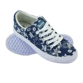 American Club zapatillas americanas de mezclilla con purpurina azul marino 3