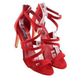 Sandalias rojas tacón 118-15 rojo 5