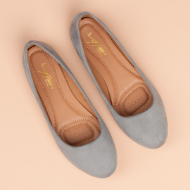 Cómodas bailarinas de ante gris 1