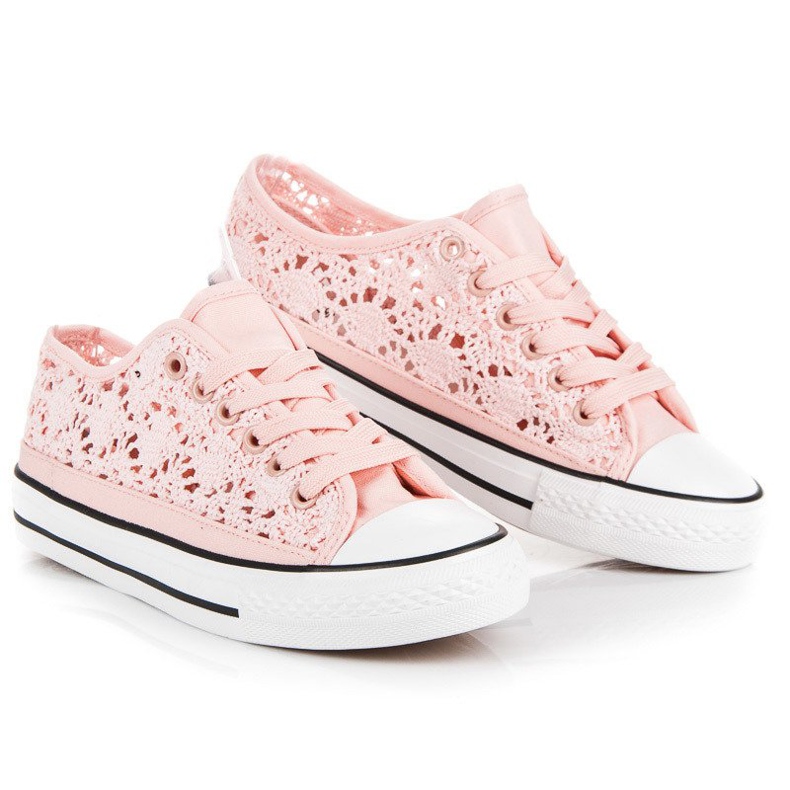 Deportivas encaje rosa 1