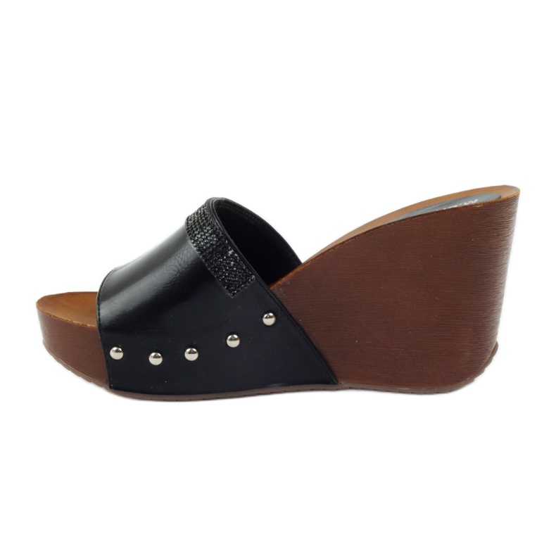 M.Daszyński Pantuflas de cuña Daszyński con circonita negro 2 M.Daszyński Pantuflas de cuña Daszyński con circonita negro 2