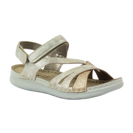 Sandalias con inserto de piel Inblu 004 dorado marrón amarillo 1