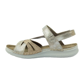 Sandalias con inserto de piel Inblu 004 dorado marrón amarillo 2