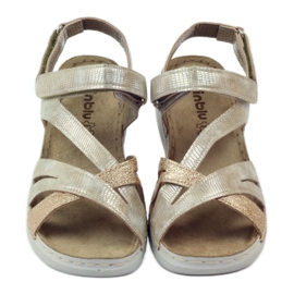 Sandalias con inserto de piel Inblu 004 dorado marrón amarillo 4