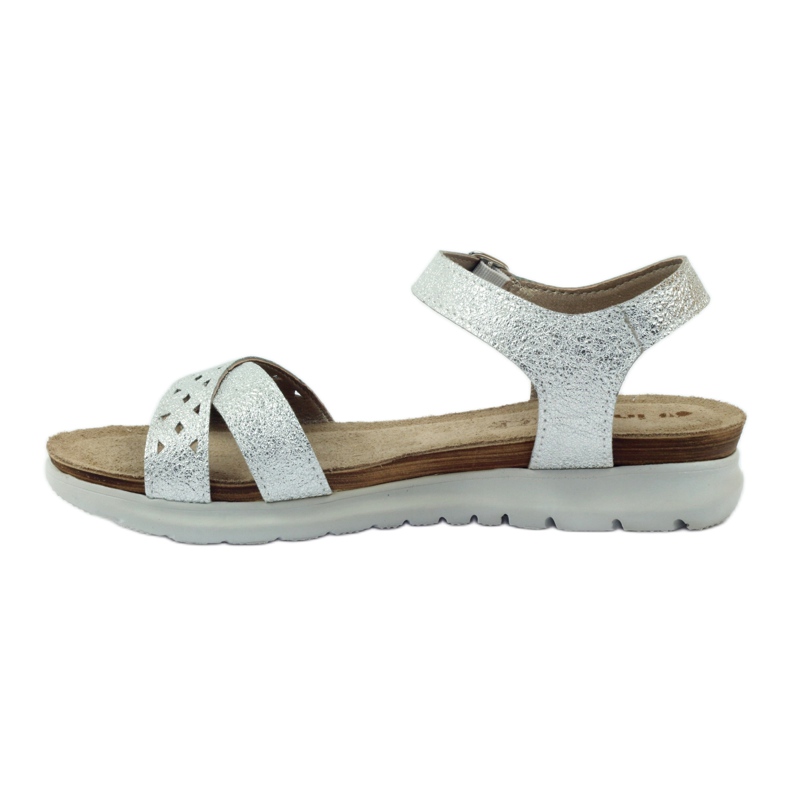 Sandalias de piel Inblu 038 inserto plata gris 2