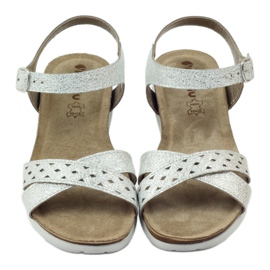 Sandalias de piel Inblu 038 inserto plata gris 4
