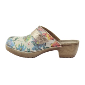 Zuecos con flores Inblu BL02 marrón amarillo multicolor 2