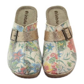 Zuecos con flores Inblu BL02 marrón amarillo multicolor 4