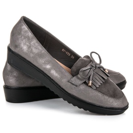 Queen Vivi Mocasines de moda para la primavera. gris 1