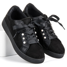 Erynn Deportivas de ante con cordones negro 1 Erynn Deportivas de ante con cordones negro 1