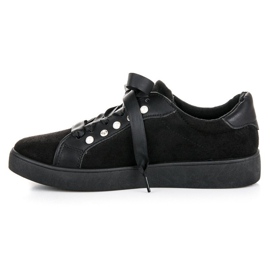 Erynn Deportivas de ante con cordones negro 3