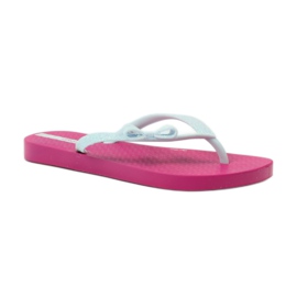 Chanclas de purpurina con lazo de Ipanema rosa gris 1