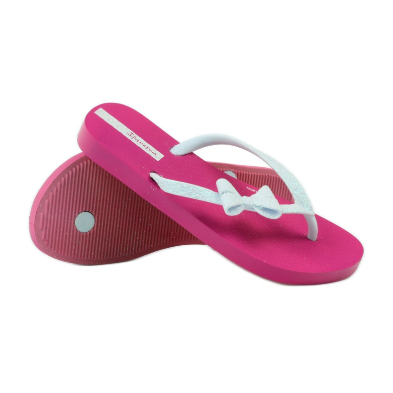 Chanclas de purpurina con lazo de Ipanema rosa gris 3