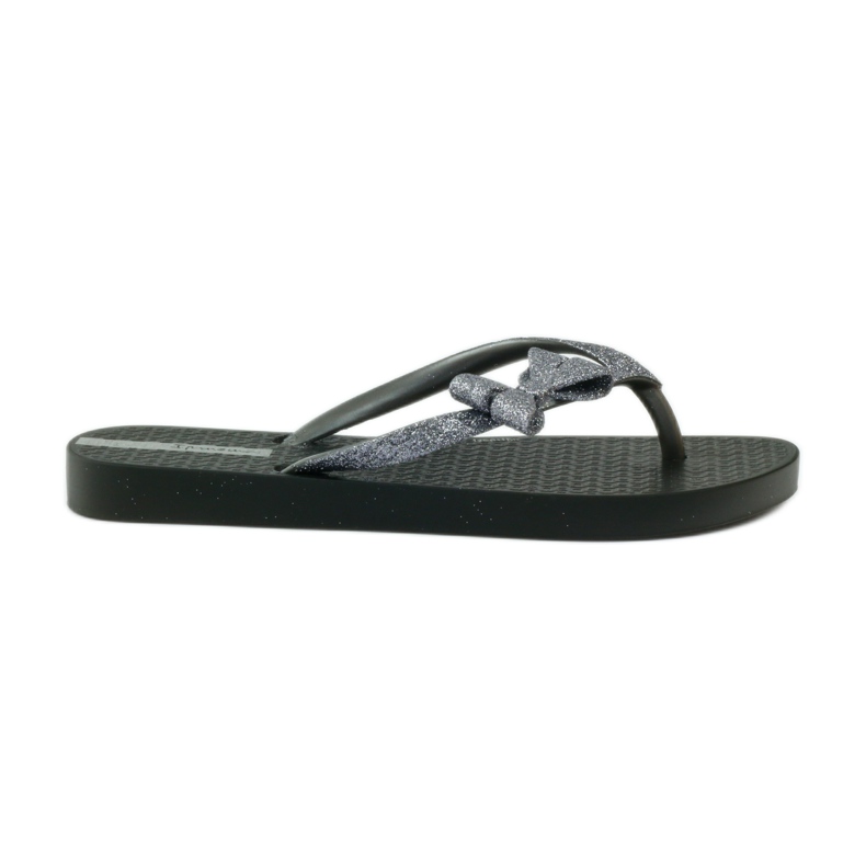 Chanclas de purpurina con lazo de Ipanema gris negro 1