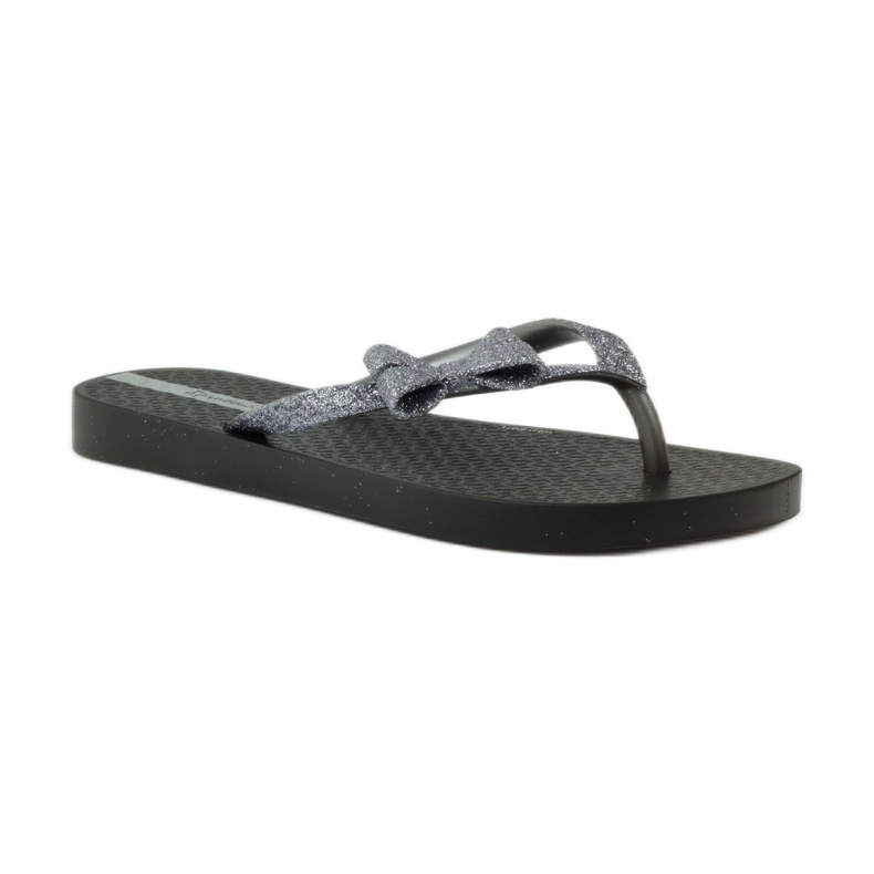 Chanclas de purpurina con lazo de Ipanema gris negro 2
