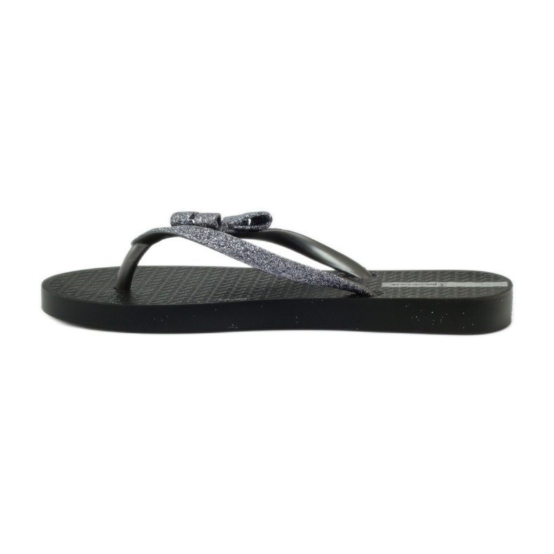 Chanclas de purpurina con lazo de Ipanema gris negro 3