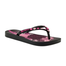 Chanclas Ipanema 82387 flores negro rosa 1