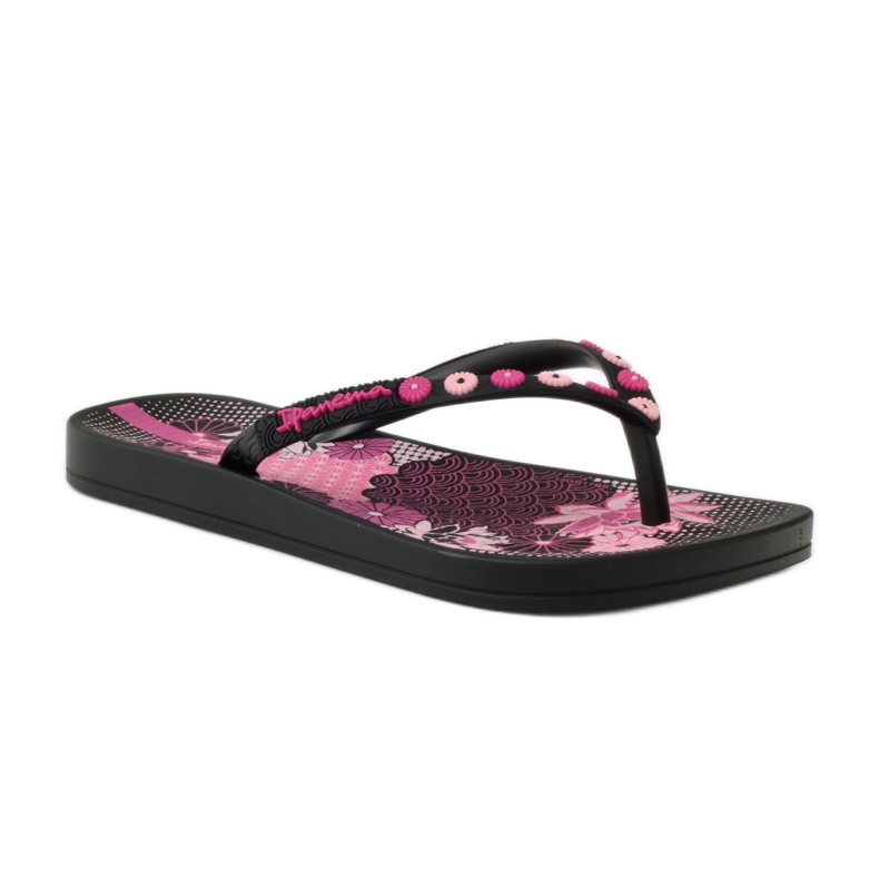 Chanclas Ipanema 82387 flores negro rosado 1