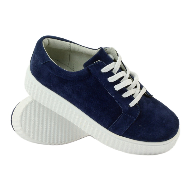 Zapatos Creepers piel Filippo 036 azul marino 3 Zapatos Creepers piel Filippo 036 azul marino 3