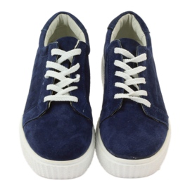 Zapatos Creepers piel Filippo 036 azul marino 4