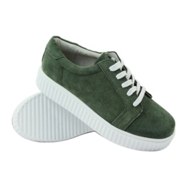 Zapatos Creepers piel Filippo 036 verde 3